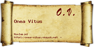 Onea Vitus névjegykártya